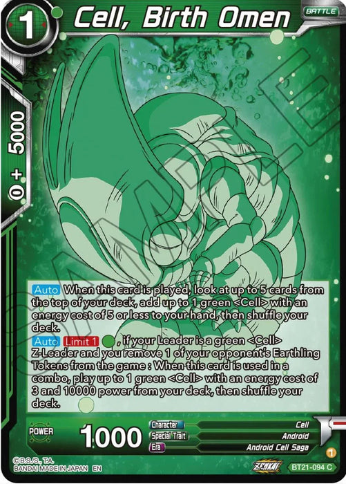 Cell, Birth Omen (BT21-094) [Wild Resurgence] - for just $0.10! 