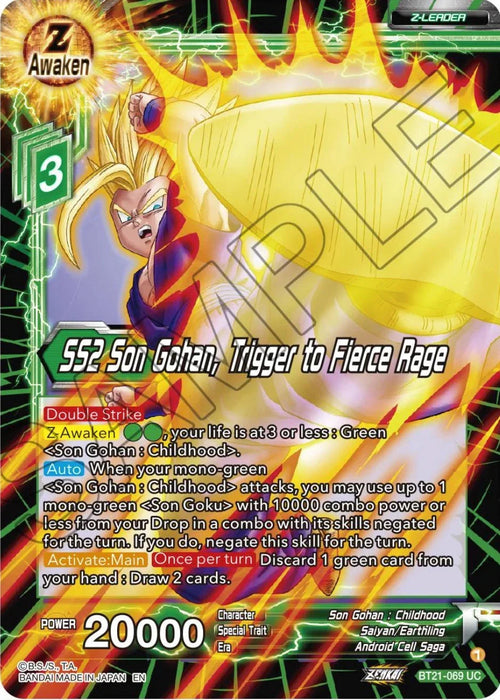 SS2 Son Gohan, Trigger to Fierce Rage (BT21-069) [Wild Resurgence] - for just $0.10! 