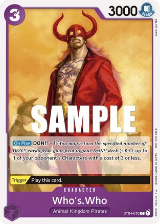 Who's.Who (Tournament Pack Vol. 3) [Participant] (ST04-010) - One Piece Promotion Cards - for just $0.10! 