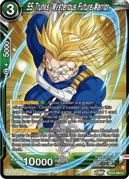 SS Trunks, Mysterious Future Warrior (BT21-082) [Wild Resurgence] - for just $0.10! 