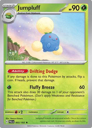 Jumpluff 003/193 - SV02 Paldea Evolved Holofoil - for just $0.05! 