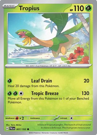 Tropius 007/193 - SV02 Paldea Evolved - for just $0.05! 