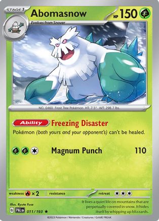 Abomasnow 011/193 - SV02 Paldea Evolved Holofoil - for just $0.05! 