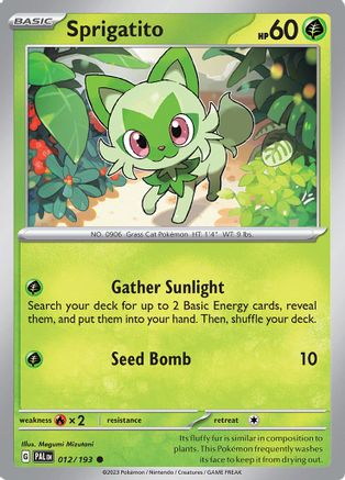 Sprigatito 012/193 - SV02 Paldea Evolved - for just $0.10! 