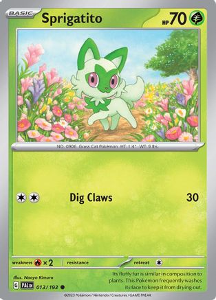Sprigatito 013/193 - SV02 Paldea Evolved - for just $0.10! 