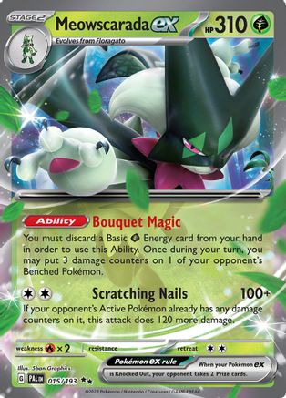 Meowscarada ex 015/193 - SV02 Paldea Evolved Holofoil - for just $0.35! 
