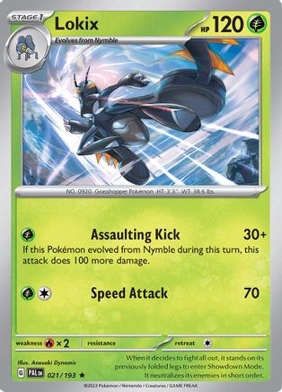 Lokix 021/193 - SV02 Paldea Evolved Holofoil - for just $0.05! 