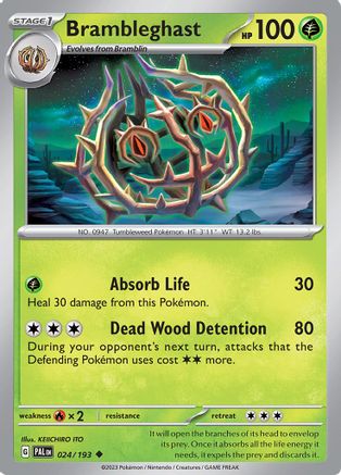 Brambleghast 024/193 - SV02 Paldea Evolved - for just $0.05! 