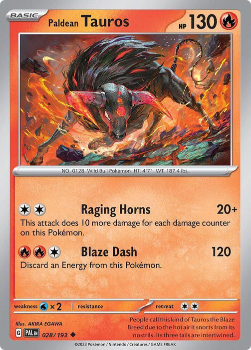 Paldean Tauros (028/193) [Scarlet & Violet: Paldea Evolved] - for just $0.10! 