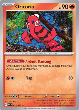 Oricorio 033/193 - SV02 Paldea Evolved Holofoil - for just $0.08! 