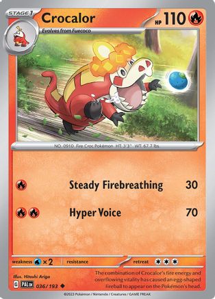 Crocalor 036/193 - SV02 Paldea Evolved - for just $0.06! 