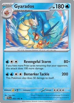 Gyarados 043/193 - SV02 Paldea Evolved Holofoil - for just $0.05! 