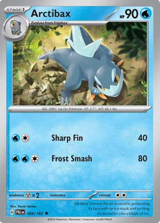 Arctibax 059/193 - SV02 Paldea Evolved - for just $0.10! 
