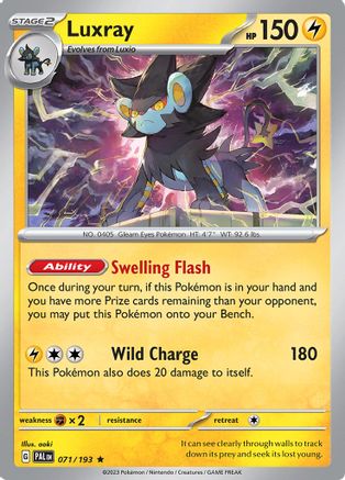 Luxray 071/193 - SV02 Paldea Evolved Holofoil - for just $0.15! 