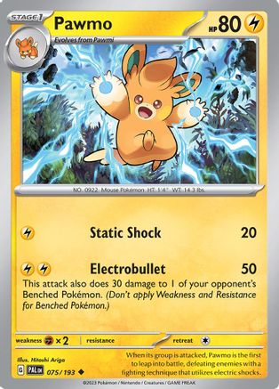 Pawmo 075/193 - SV02 Paldea Evolved - for just $0.05! 