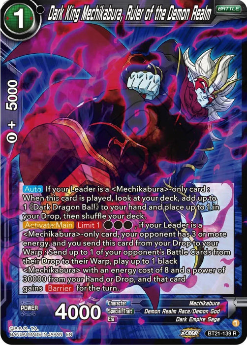 Dark King Mechikabura, Ruler of the Demon Realm (BT21-139) [Wild Resurgence] - for just $0.10! 