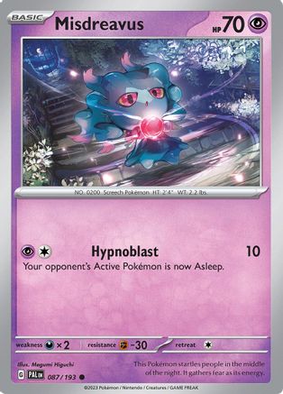 Misdreavus 087/193 - SV02 Paldea Evolved - for just $0.05! 