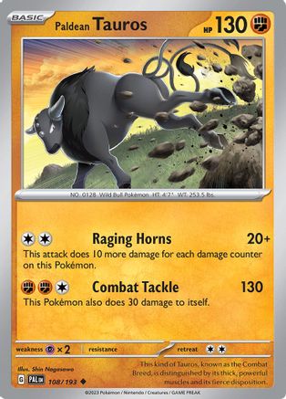 Paldean Tauros 108/193 - SV02 Paldea Evolved - for just $0.08! 
