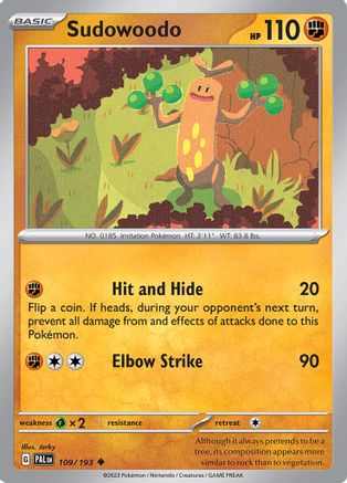 Sudowoodo 109/193 - SV02 Paldea Evolved - for just $0.05! 
