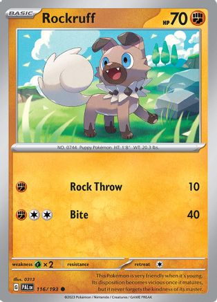 Rockruff 116/193 - SV02 Paldea Evolved - for just $0.07! 