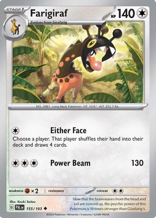 Farigiraf 155/193 - SV02 Paldea Evolved - for just $0.08! 