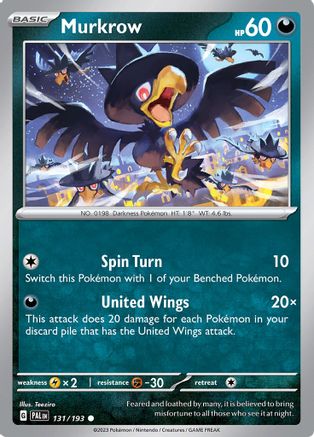 Murkrow 131/193 - SV02 Paldea Evolved - for just $0.05! 