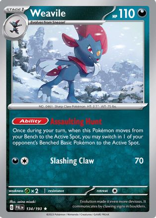 Weavile 134/193 - SV02 Paldea Evolved Holofoil - for just $0.08! 