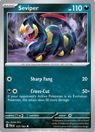 Seviper 137/193 - SV02 Paldea Evolved - for just $0.05! 