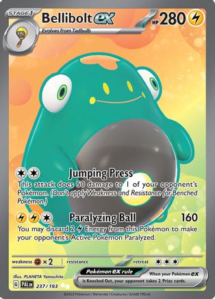 Bellibolt ex 237/193 - SV02 Paldea Evolved Holofoil - for just $1.15! 