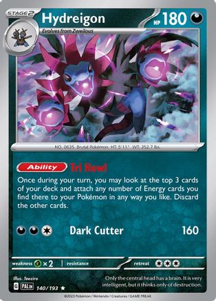 Hydreigon 140/193 - SV02 Paldea Evolved Holofoil - for just $0.08! 