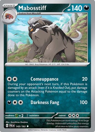 Mabosstiff 143/193 - SV02 Paldea Evolved - for just $0.05! 
