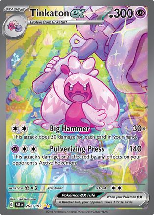 Tinkaton ex 262/193 - SV02 Paldea Evolved Holofoil - for just $21.18! 