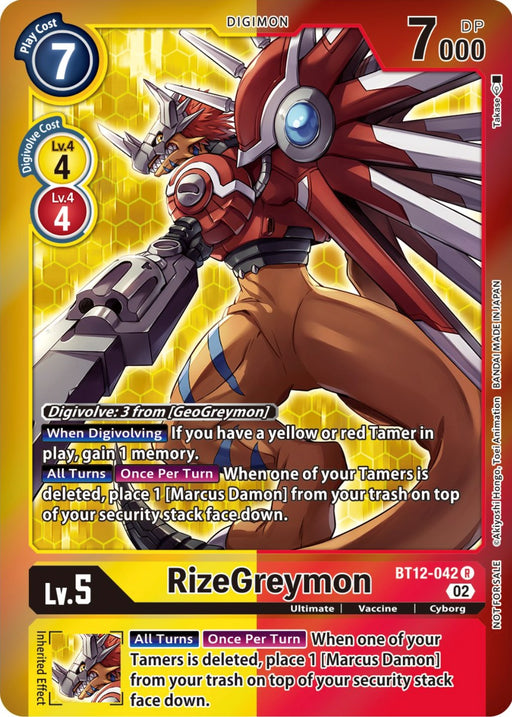 RizeGreymon [BT12-042] (Tamer Party -Special-) [Across Time Promos] - Just $0.10! Shop now at Retro Gaming of Denver