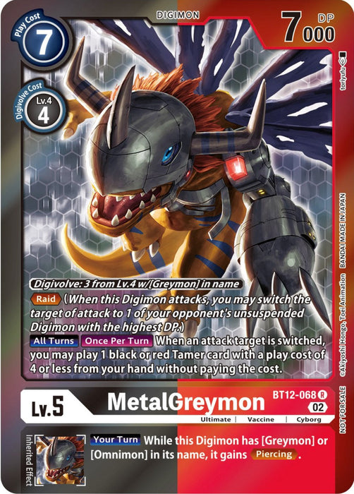 MetalGreymon [BT12-068] (Tamer Party -Special-) [Across Time Promos] - Just $0.55! Shop now at Retro Gaming of Denver