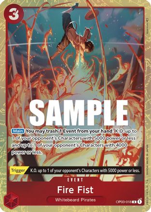 Fire Fist (Alternate Art) (OP03-018) - Pillars of Strength Foil - for just $6.17! 