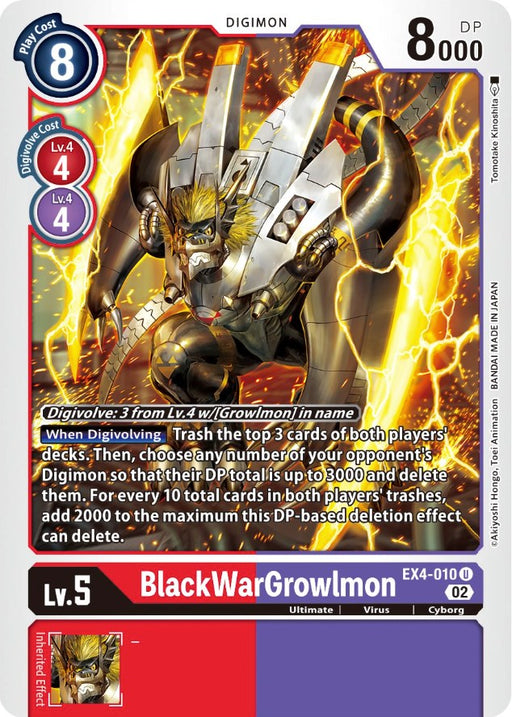 BlackWarGrowlmon [EX4-010] [Alternative Being Booster] - Just $0.09! Shop now at Retro Gaming of Denver