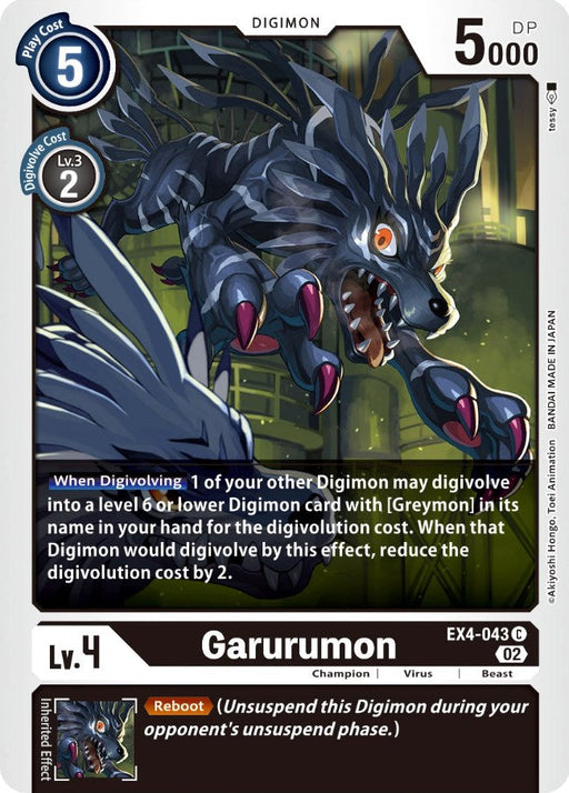 Garurumon [EX4-043] [Alternative Being Booster] - Just $0.09! Shop now at Retro Gaming of Denver