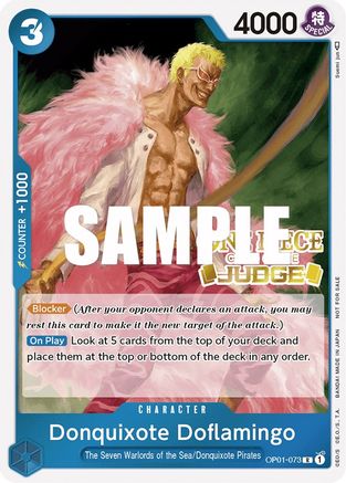 Donquixote Doflamingo (Judge) (OP01-073) - One Piece Promotion Cards Foil - for just $2.13! 