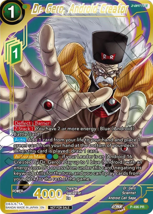 Dr. Gero, Android Creator (Gold Stamped) (P-496) [Promotion Cards] - for just $2.45! 