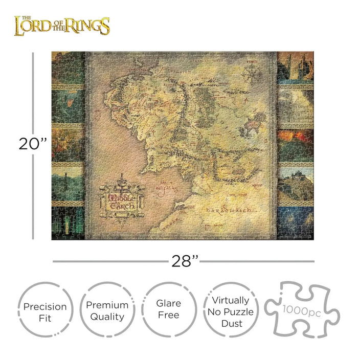 Lord of the Rings Map 1000 Piece Jigsaw Puzzle Aquarius - for just $24.99! 