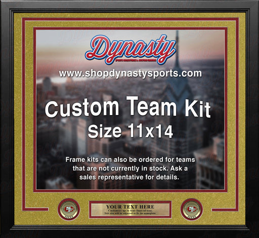 San Francisco 49ers Gold Custom NFL Football 11x14 Picture Frame Kit - for just $47.99! 