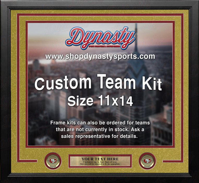 San Francisco 49ers Gold Custom NFL Football 11x14 Picture Frame Kit - for just $47.99! 