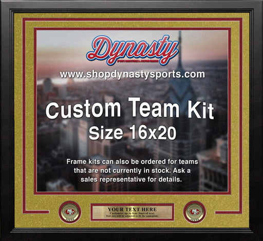 San Francisco 49ers Gold Custom NFL Football 16x20 Picture Frame Kit - for just $62.99! 
