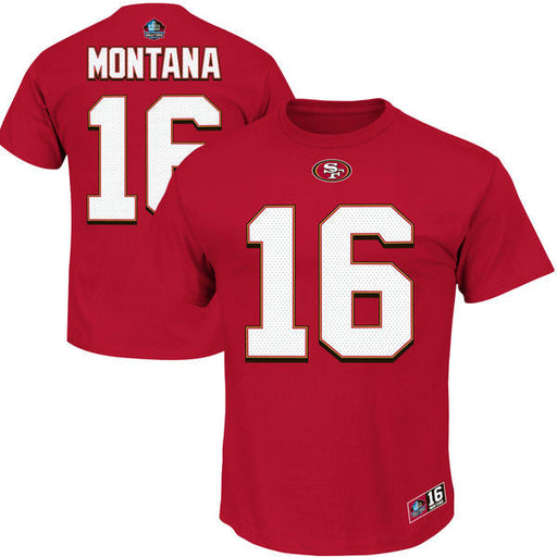 Joe Montana San Francisco 49ers Hall of Fame Inductee Player Name & Number T-Shirt - Premium T-Shirts - Football - Just $39.99! Shop now at Retro Gaming of Denver