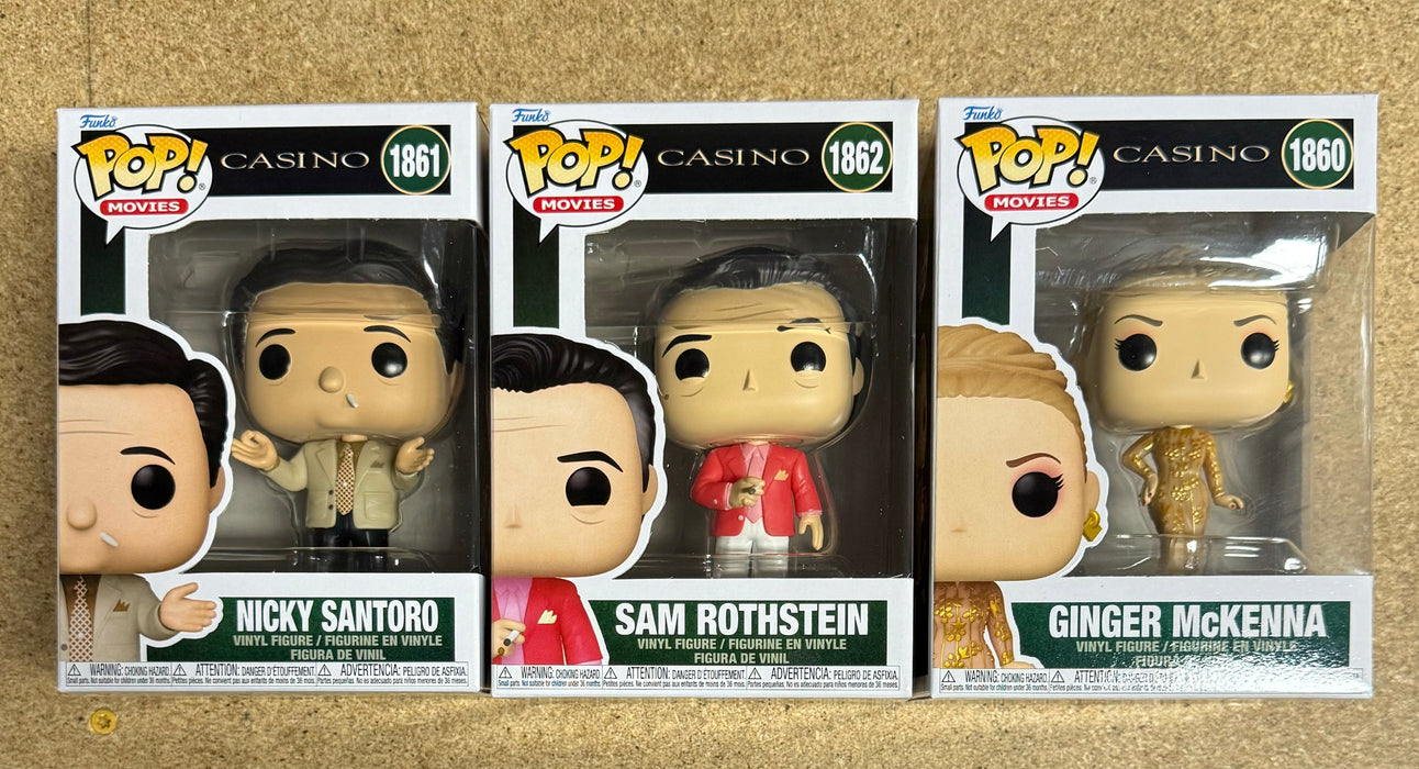 Funko Pop! Movies Nicky Santoro, Sam Rothstein & Ginger McKenna Casino Set Of 3 - for just $35! 