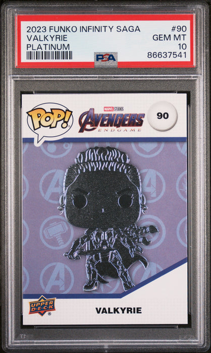 2023 UPPER DECK FUNKO POP MARVEL  VALKYRIE PLATINUM #90  PSA 10 - for just $54! 