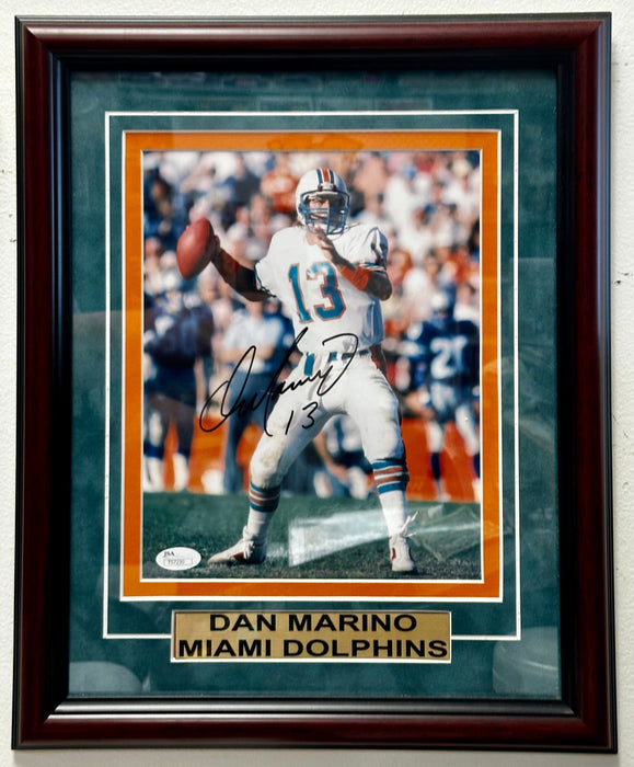 Dan Marino Signed NFL Miami Dolphins Custom Framed 8x10 Photo With JSA COA - for just $500! 