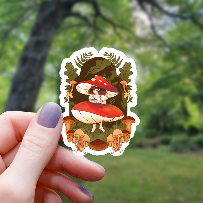 Mushroom Forest Fairy Sticker - 3" - for just $3.50! 