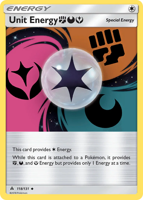 Unit Energy (118/131) (Fighting, Darkness, Fairy) [Sun & Moon: Forbidden Light] - for just $0.40! 