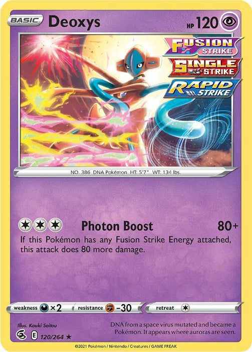 Deoxys (120/264) [Sword & Shield: Fusion Strike] - for just $0.15! 